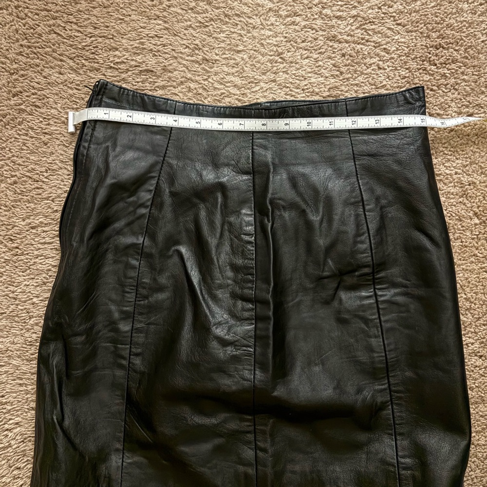 Sleek Black Leather Mini Skirt